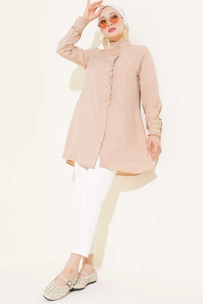 Fırfır Detaylı Tunik Camel - Resim 2