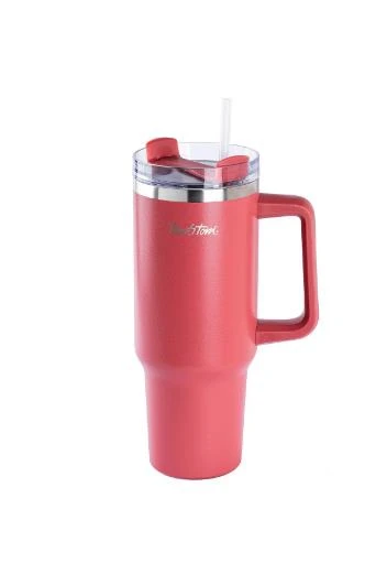 Tantitoni Move Kırmızı Pipetli Paslanmaz Çelik Termos Bardak 1,2 Lt