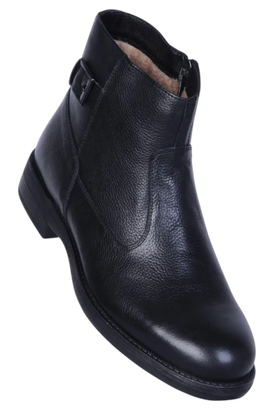 Burç 02386 Siyah Erkek Deri Kürklü Bot ürün görseli 1