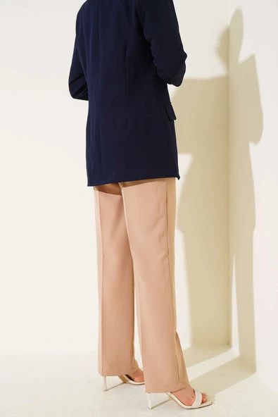 Kemer Biyeli Kumaş Pantolon Latte - Resim 3