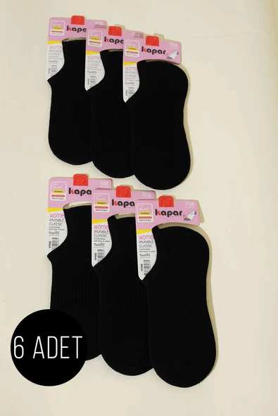 Bayan 6lı Sneakers Çorap Siyah ürün görseli 1