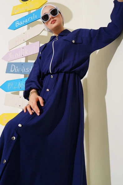 Metal Düğmeli Jile Takım Lacivert ürün görseli 1