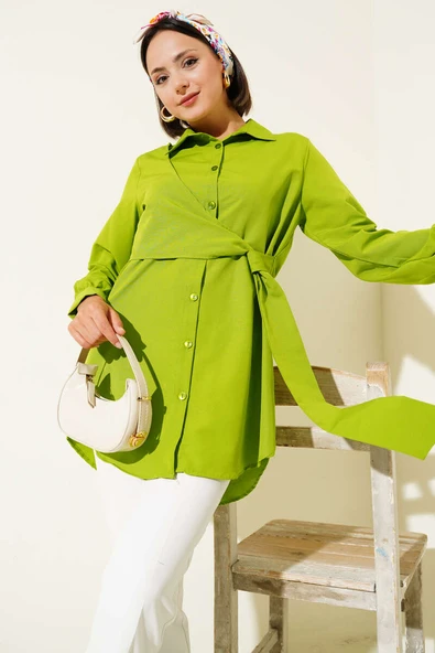 Yandan Bağlamalı Tunik Fıstık Yeşili ürün görseli