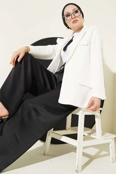 Basic Cepli Ceket Ekru ürün görseli 1