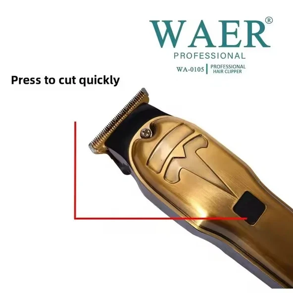 WA-0105 Profesyonel Şarjlı Saç,Sakal,Ense,Vücut Traş Kesme Makinesi / Ergonomik Tasarım, Uzun Pil Ömrü, LED Ekran - 2