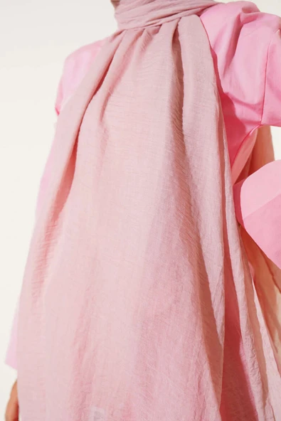 Aya Serisi İnce Pamuk Şal Pudra -14 - Resim 4