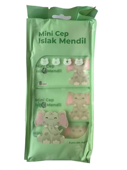 Baysa Alkolsüz Bitki Özlü Mini Islak Cep Mendili - 8'li 24 Paket - Resim 5
