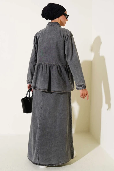 Tek Cepli Kot Jile İkili Takım Füme - Resim 3