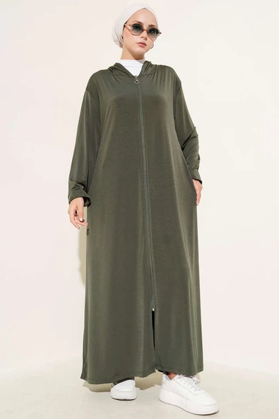 Kolu Lastikli Uzun Kap Haki ürün görseli 1