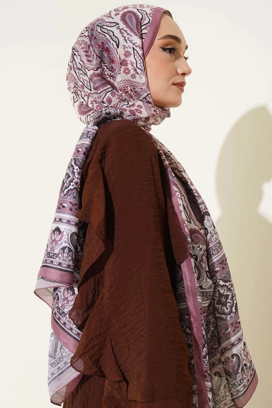 Paisley Rüyası Serisi Şal Gül Kurusu - Resim 3