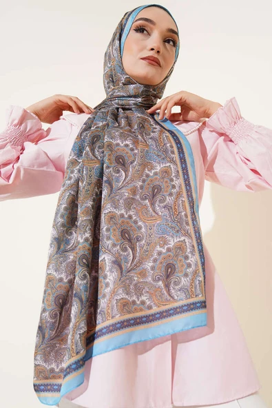 Çalıkuşu Serisi Detaylı Şal Soft Mavi - Resim 2