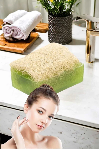 %100 El Yapımı Doğal Kabak Lifli Avokado Sabun 120 Gr - 2