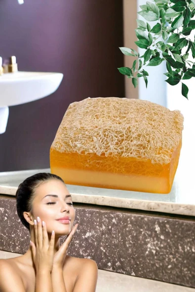 %100 El Yapımı Doğal Kabak Lifli Keçi Sütü Limonlu Sabun 120 Gr - 4