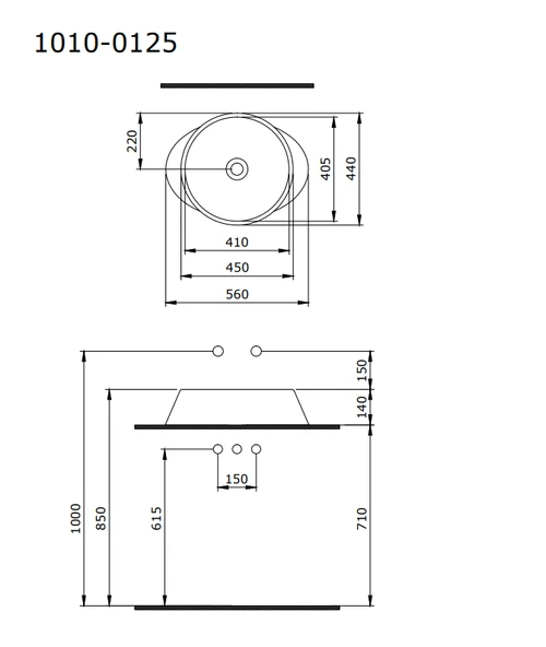Bocchi Venezia 56 cm Çanak Lavabo Parlak Beyaz 1010-001-0125 - Resim 2