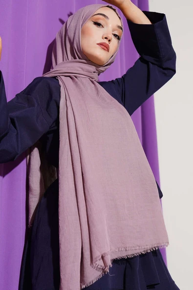 Aya Serisi İnce Pamuk Şal Lila -52 ürün görseli 1