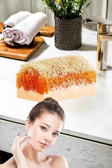 %100 El Yapımı Doğal Kabak Lifli Keçi Sütü Ballı Sabun 120 Gr - 2