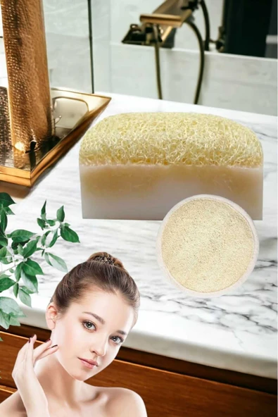 2li Doğal Beyazlatıcı Kabak Lifli Eşek Sütü Sabun Peeling Bakım Sıkılaştırma Akne Temizleme Yüz Pedi - 4