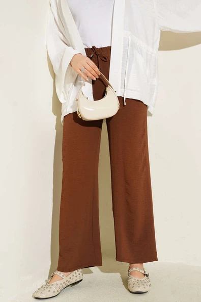 Ayrobin Bel Lastikli Pantolon Kestane ürün görseli 1