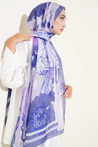 Shelia Desen Lina Şal Lila - Resim 2