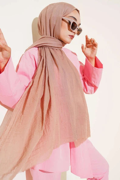 Aya Serisi İnce Pamuk Şal Latte -136 ürün görseli 1