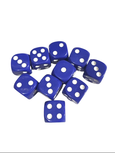 Mavi Okey Zarı Renkli Masa Oyunları Zarı - 4 Adet - Resim 5