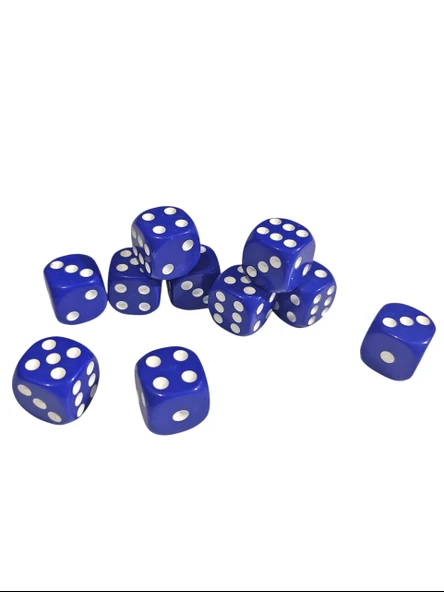 Mavi Okey Zarı Renkli Masa Oyunları Zarı - 4 Adet - Resim 2
