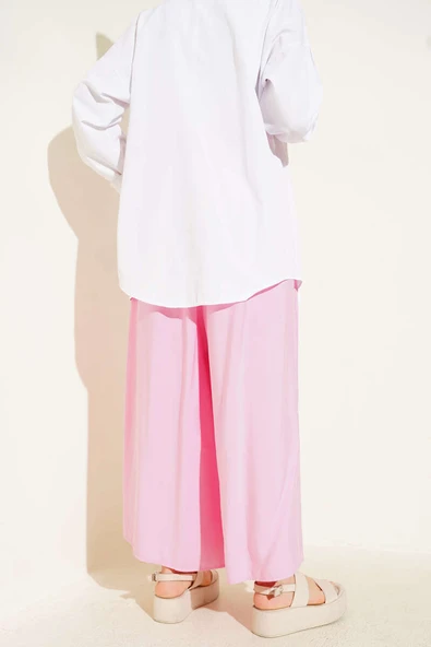 Yandan Cepli Salaş Tensel Pantolon Pembe - Resim 3