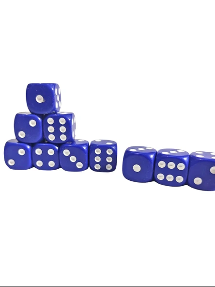 Mavi Okey Zarı Renkli Masa Oyunları Zarı - 4 Adet - Resim 3