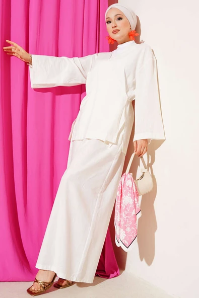 Salaş Kimono İkili Takım Ekru ürün görseli 1