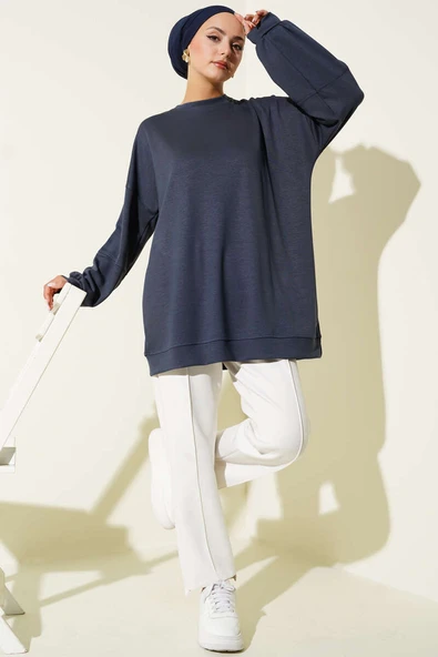 Loyşa Salaş Basic Tunik Füme - Resim 2