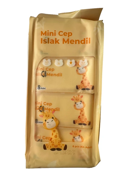 Baysa Alkolsüz Bitki Özlü Mini Islak Cep Mendili - 8'li 80 Paket - Resim 2
