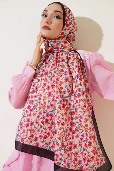 Çiçek Işıltısı Serisi Şal Siyah Bej ürün görseli 1