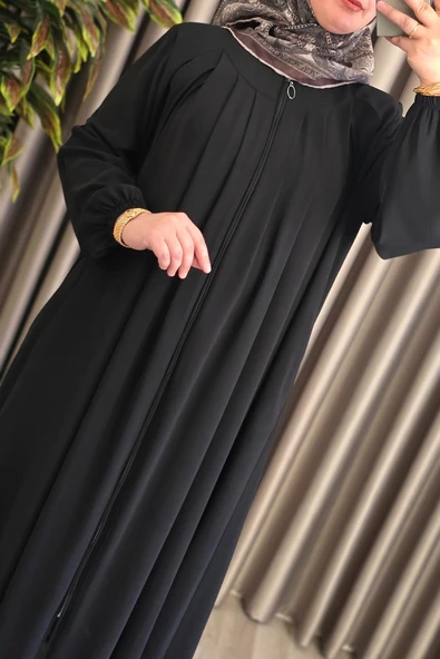 Kadın Tesettür Giyim Büyük Beden Endonezya Krebi Robalı Ferace - Resim 2