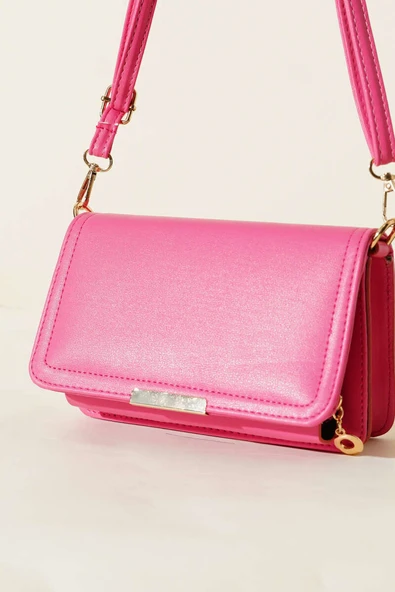 Cüzdan Detaylı Çanta Fuşya - Resim 3
