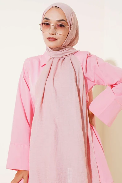 Aya Serisi İnce Pamuk Şal Pudra -14 - Resim 2