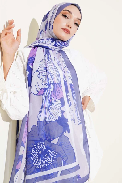 Shelia Desen Lina Şal Lila ürün görseli 1