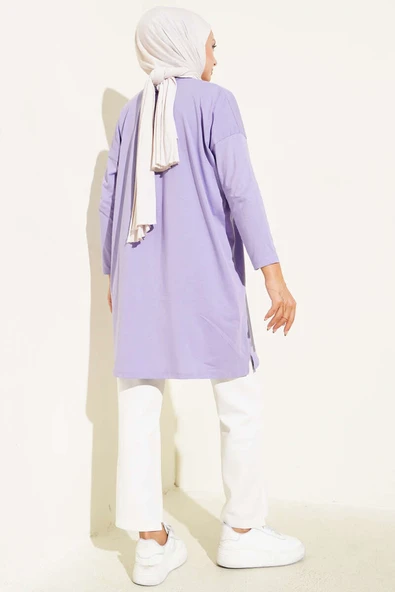 Always Be Cool Baskılı Tunik Lila - Resim 3