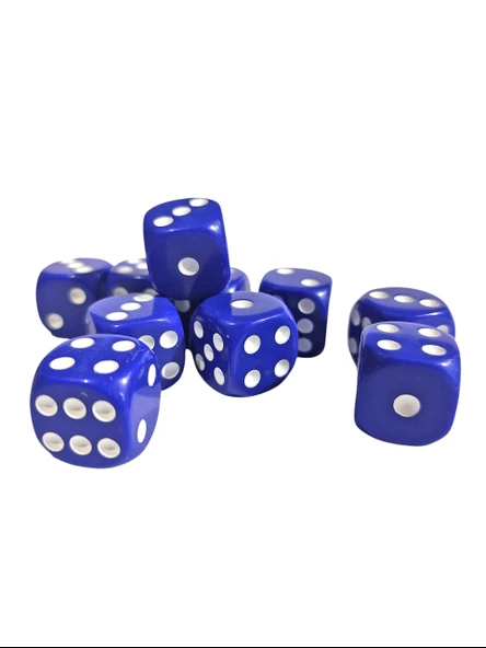 Mavi Okey Zarı Renkli Masa Oyunları Zarı - 4 Adet - Resim 4