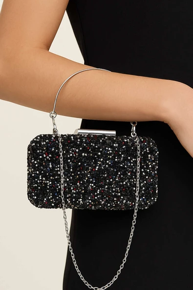 Dikdörtgen Taşlı Kulplu Abiye Çanta Asorti ürün görseli