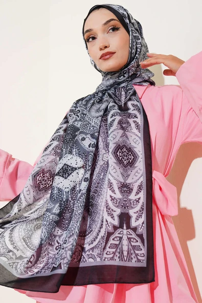 Siyah Serisi Soft Şal Asorti 8 - Resim 2