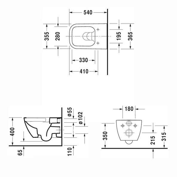 Duravit Happy D.2 Rimless Kanalsız Asma Klozet (Yavaş Kapanır Klozet Kapağı Dahil) Beyaz, 2222390075 - 2