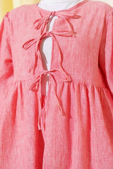 Salaş İp Bağlamalı İkili Takım Pembe - Resim 4