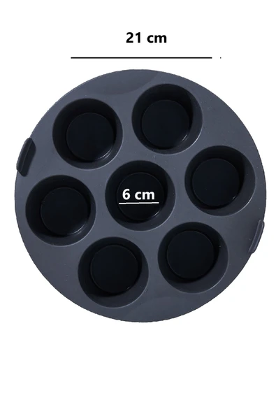 Airfryer Silikon Mini Muffin Yapışmaz Cupcake, Brownies, Pasta Kek Kalıbı - 6