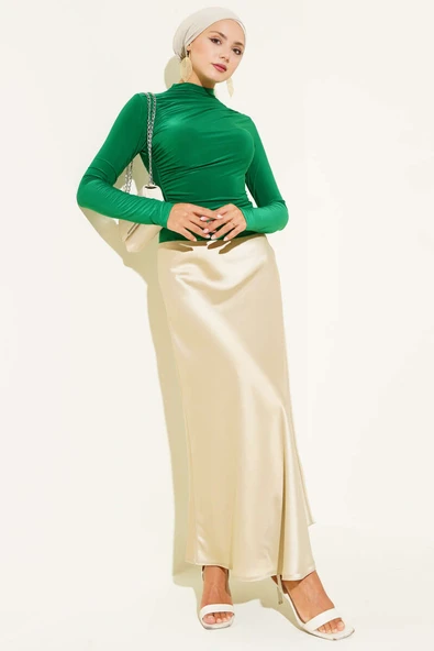 Yanları Büzgü Detaylı Sandy Bluz Benetton - Resim 2