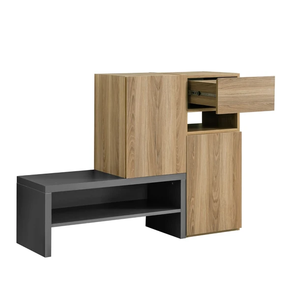 Çok Amaçlı Dolap, Blesk Cunda Dresuar Ayakkabılık Dolabı - Resim 6