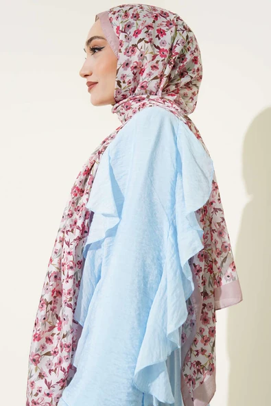 Çiçek Işıltısı Serisi Şal Latte - Resim 3