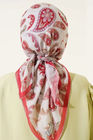 Paisley Detaylı Eşarp Bej - Resim 3