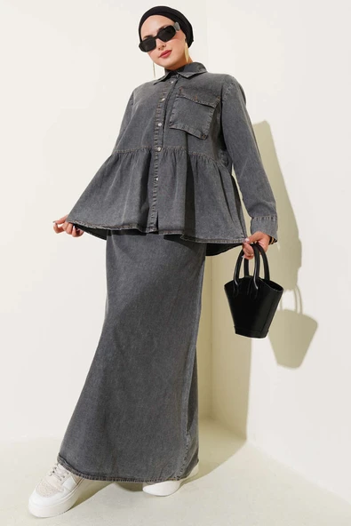 Tek Cepli Kot Jile İkili Takım Füme ürün görseli 1