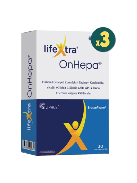 Lifextra OnHepa 30 Yumuşak Kapsül 3'lü ürün görseli 1