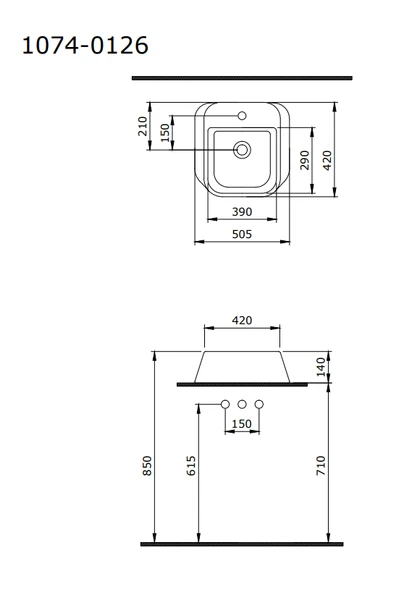 Bocchi Firenze Batarya Banklı Çanak Lavabo Parlak Beyaz 1074-001-0126 - Resim 2